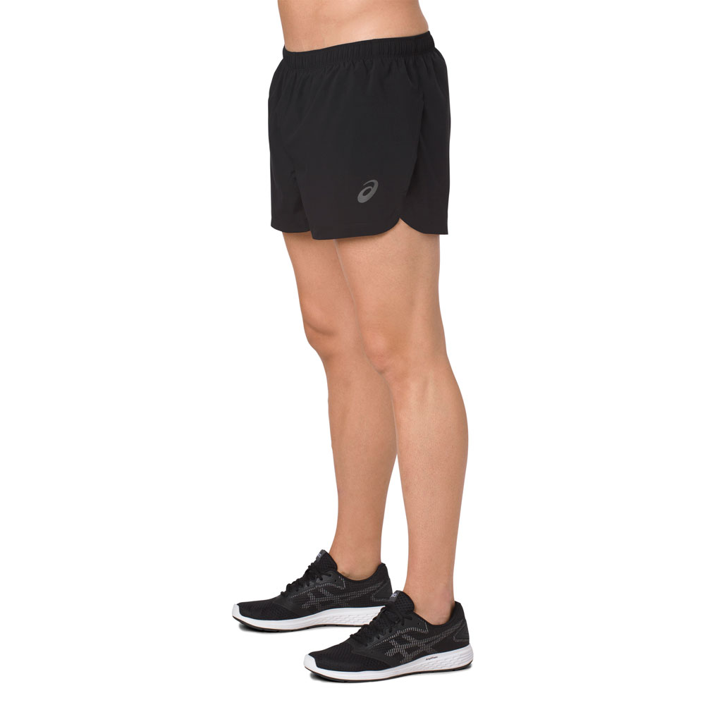 asics silver split short black